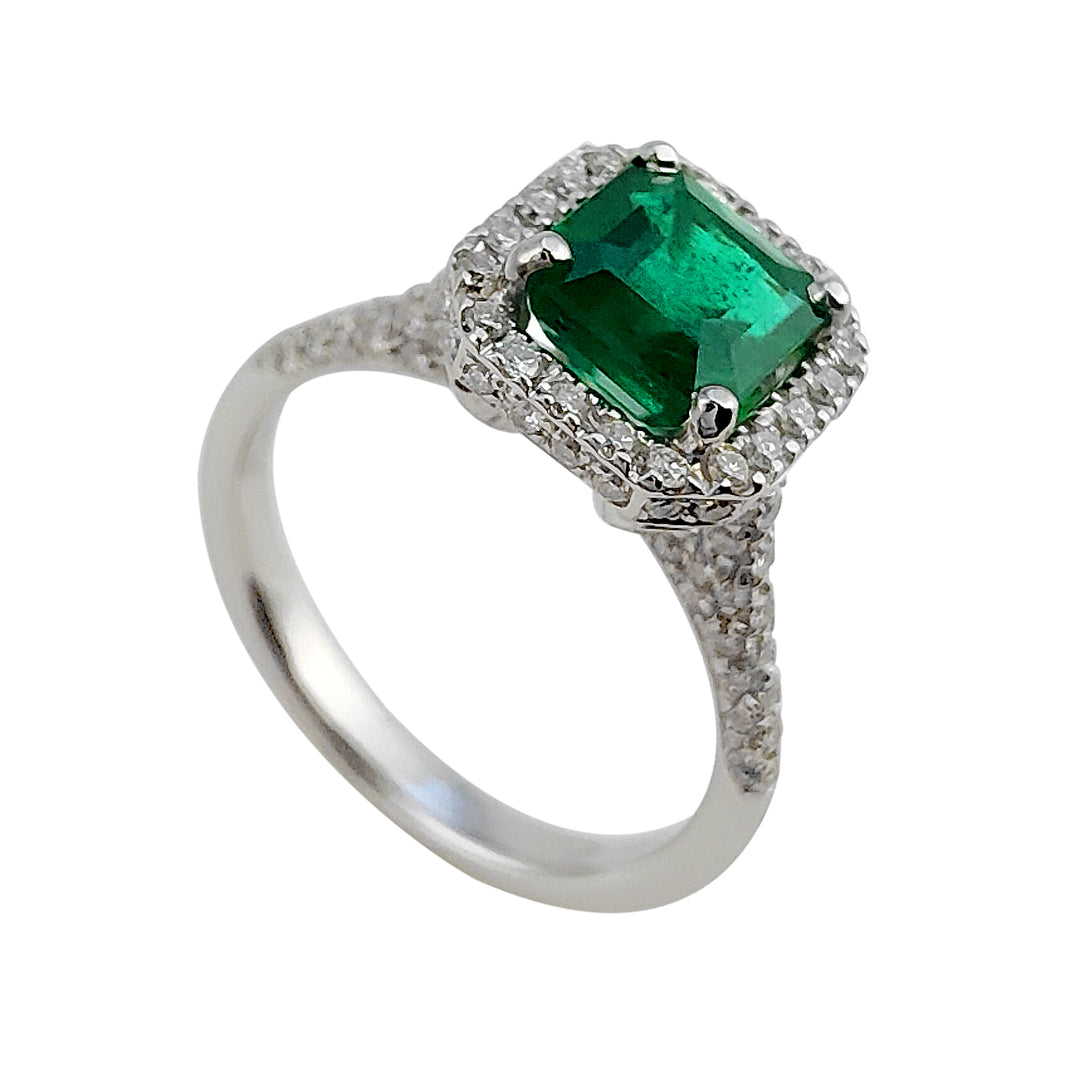 Golay-Okt-Smaragdring 6x6 mit Diamantkontur ACLC633DSM66-25048110078