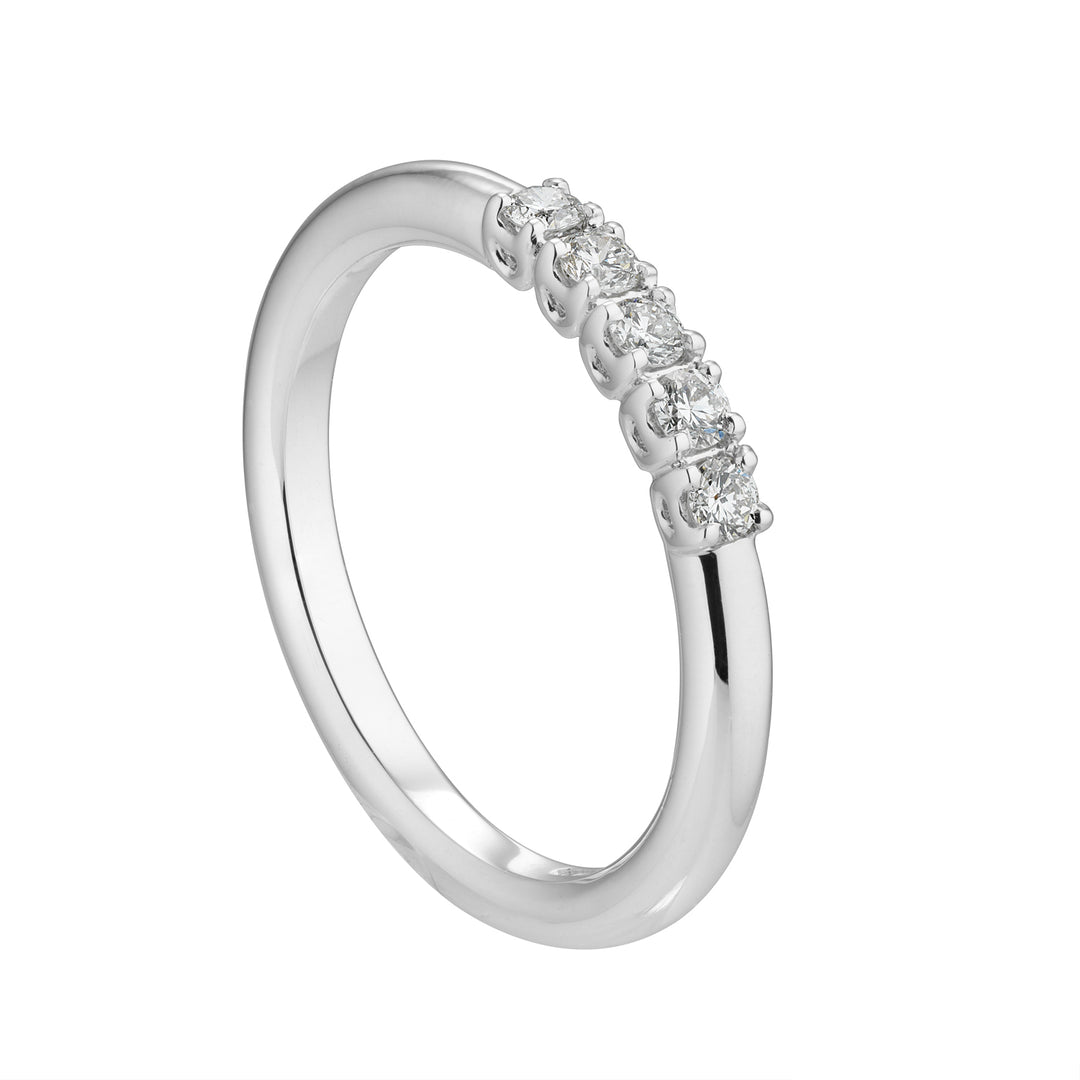 Bague riviera linéaire Golay 5 pierres total ct. 0,05 ABE1066-51-21194110046
