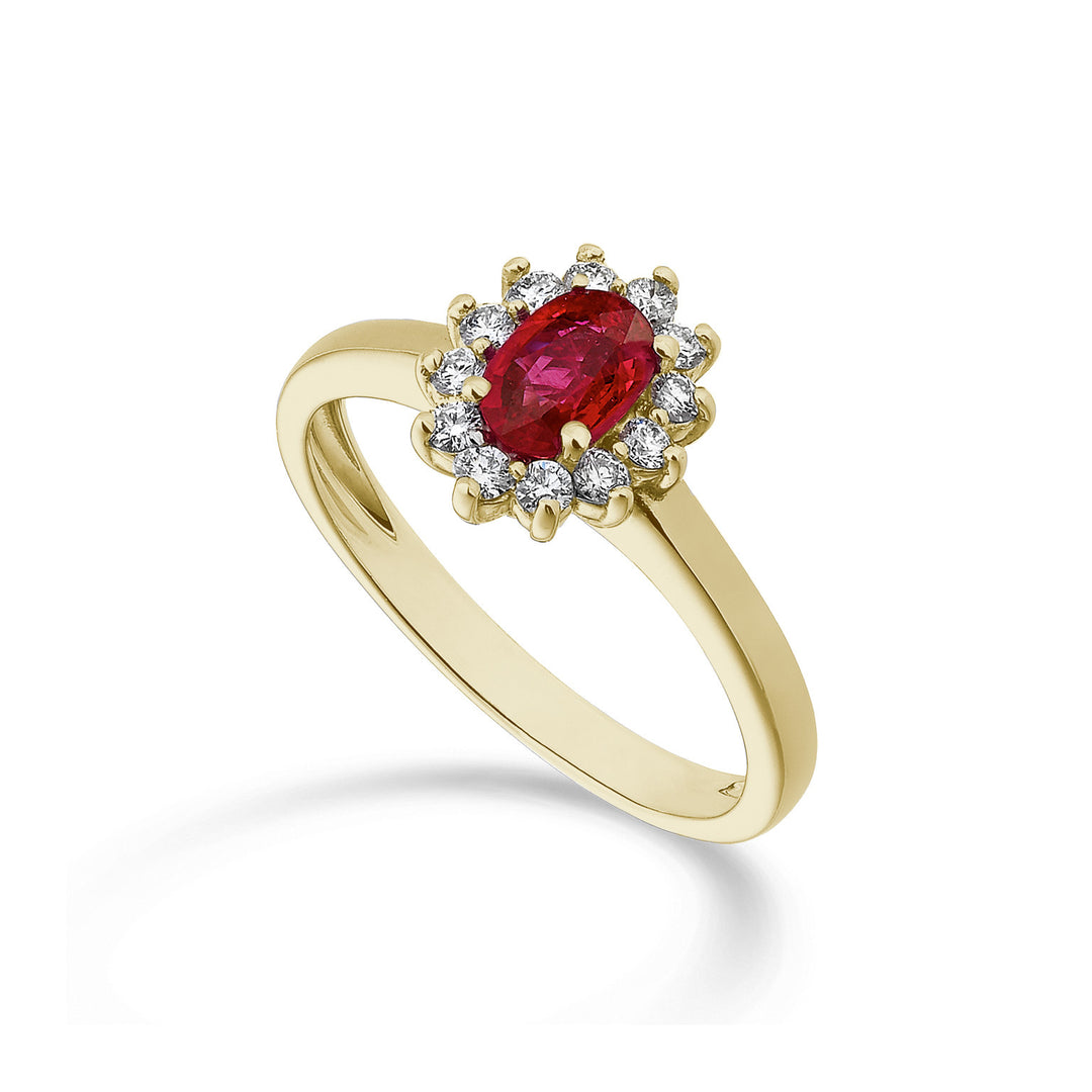 Nihama an 18k ruby ​​n. oval 6x4 ct. 0.62 diam. 0.23 ct yellow gold NA5093O1RBN062
