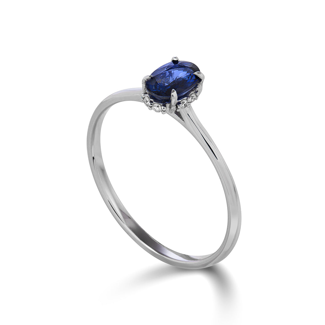 Mikiko an 18k oval sapphire 5x4 refresh set with diamonds MA5218O4ZFD