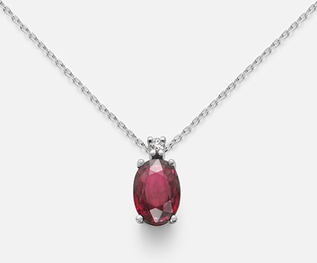 Mikiko cl 9k ruby ​​n. oval 7x5 ct.0.80 diam. ct.0,015 MD5035R4RBN080