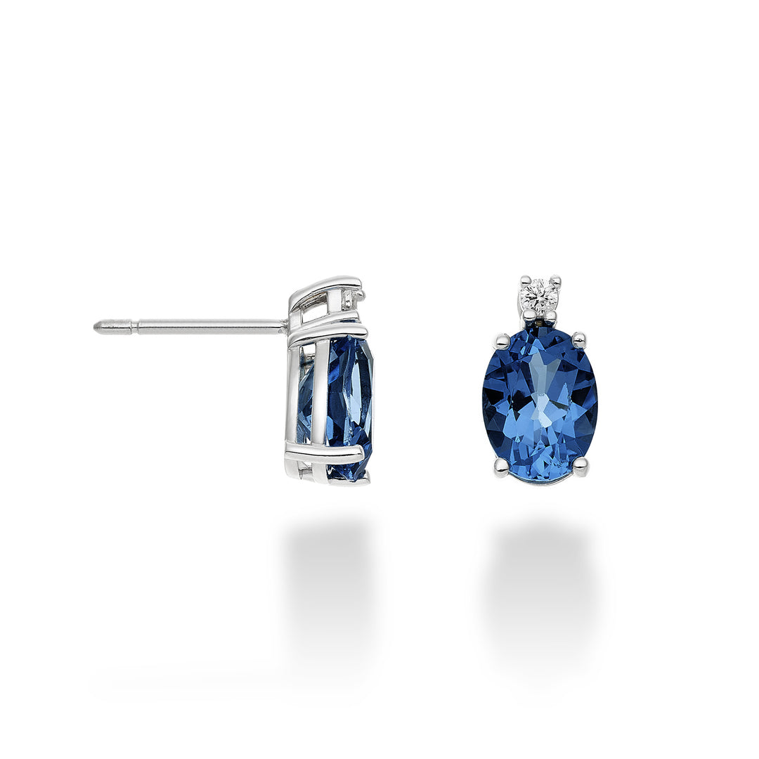 Mikiko oder 18 Karat ovaler Londoner Blautopas 8x6 ct.2,80 Durchm. 0,05 ct MO5025O4TPBL