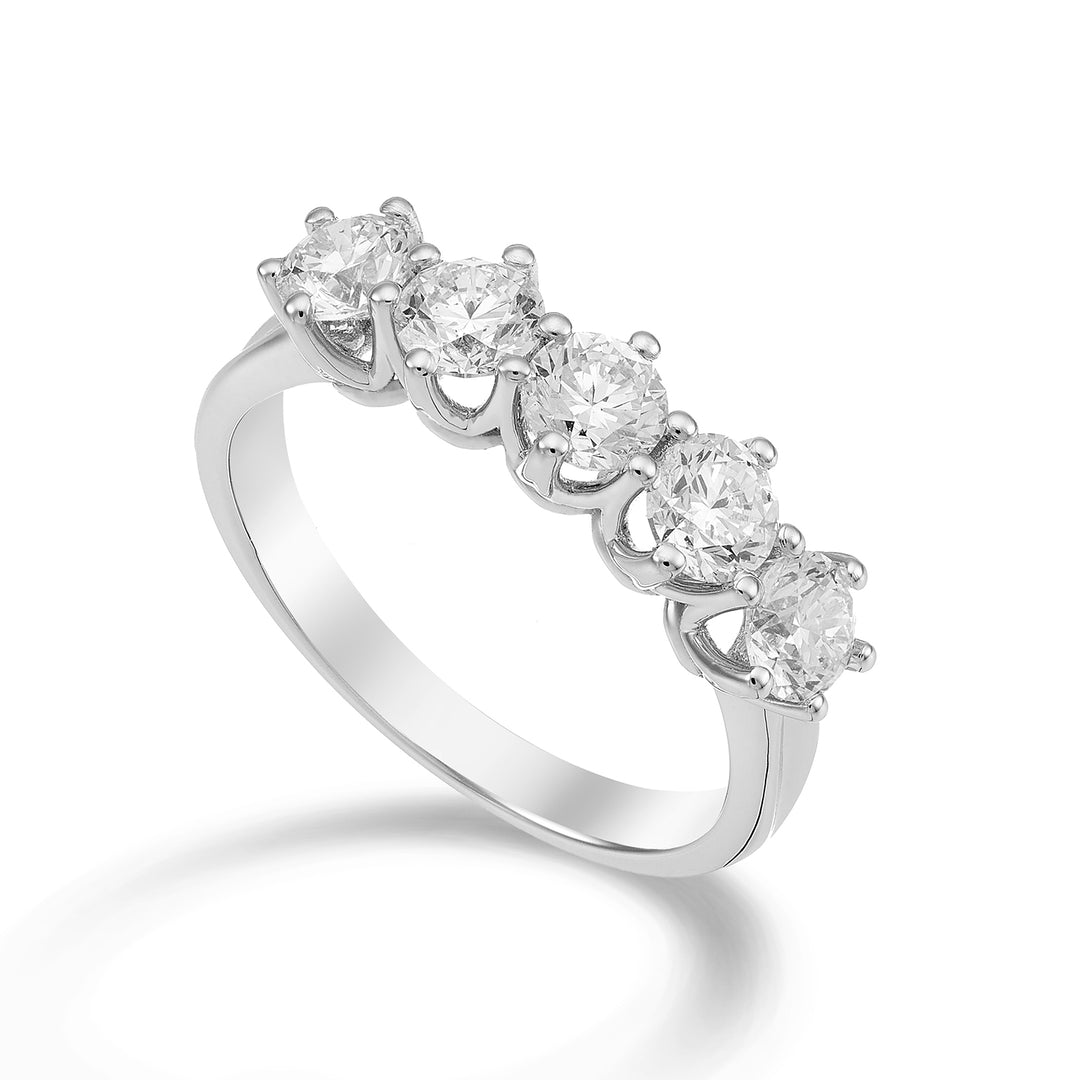 Golay linear riviera ring 5 stones total ct. 0.70 AR5L046DI075-23009110067