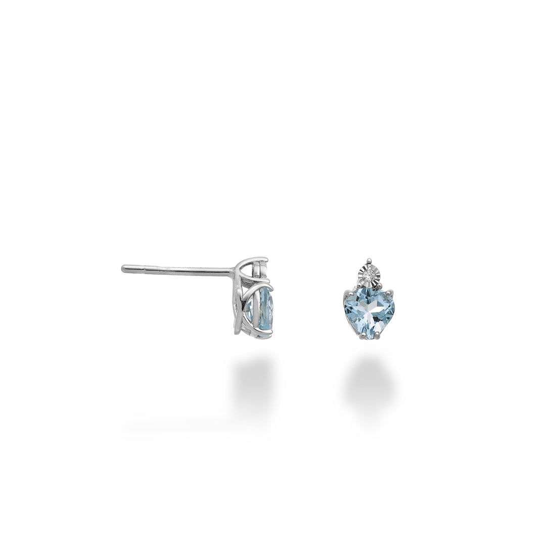 Mikiko or 18k acquamarina cuore 5x5 con diamantino MO5178O4AM