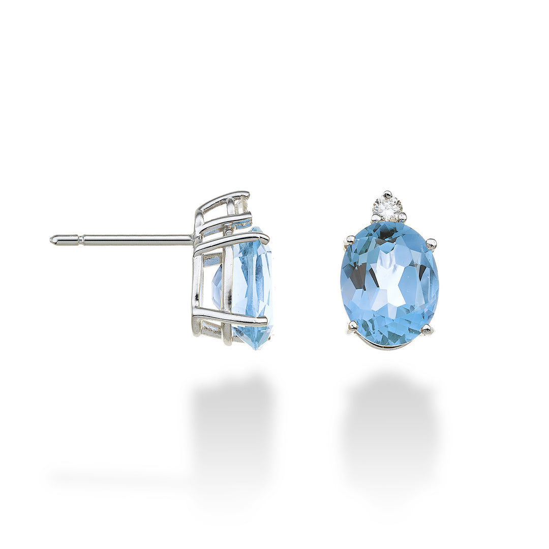Nihama oder 18 Karat ovaler Blautopas 7x9 ct.4,20 Durchm. ct.0,08 NO5080O4TPAZ