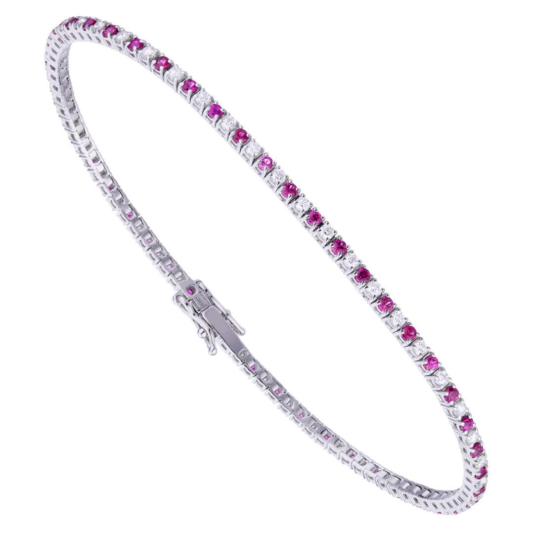 World Diamond Group bracciale tennis cast.filo diamanti+rubini ct.1,91 BTF001DIRU2-19343000024
