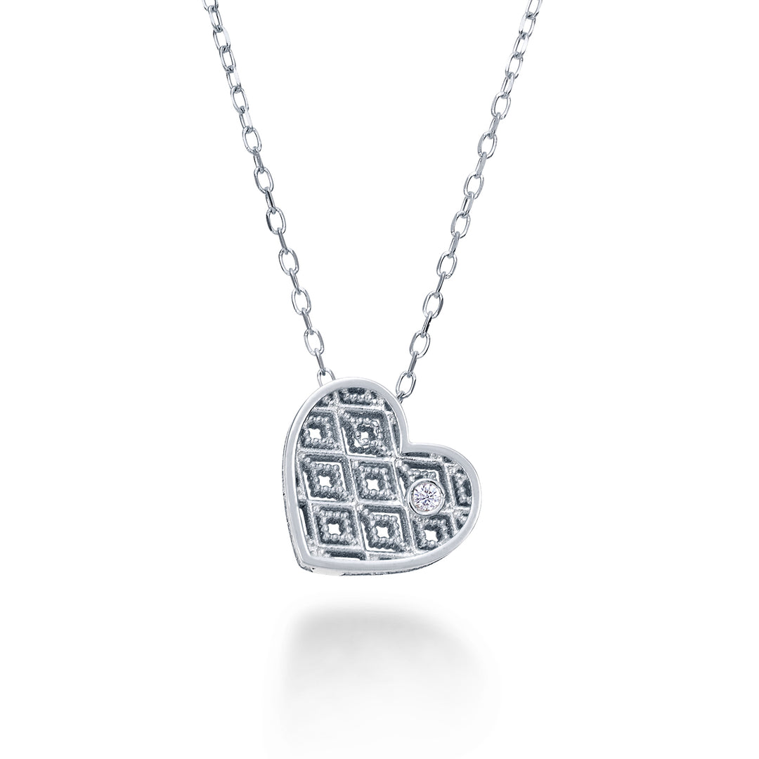 Nihama cl 18k cuore oro bianco diam. ct.0,01 NDCUOREO4