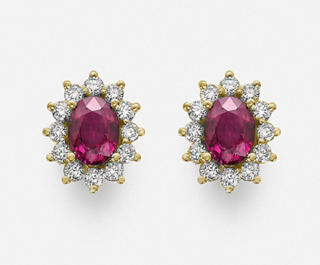 Nihama oder 18k Rubin n. oval 7x5 ct. 1,70 Durchm. 0,60 ct Gelbgold NO5031O1RBN170
