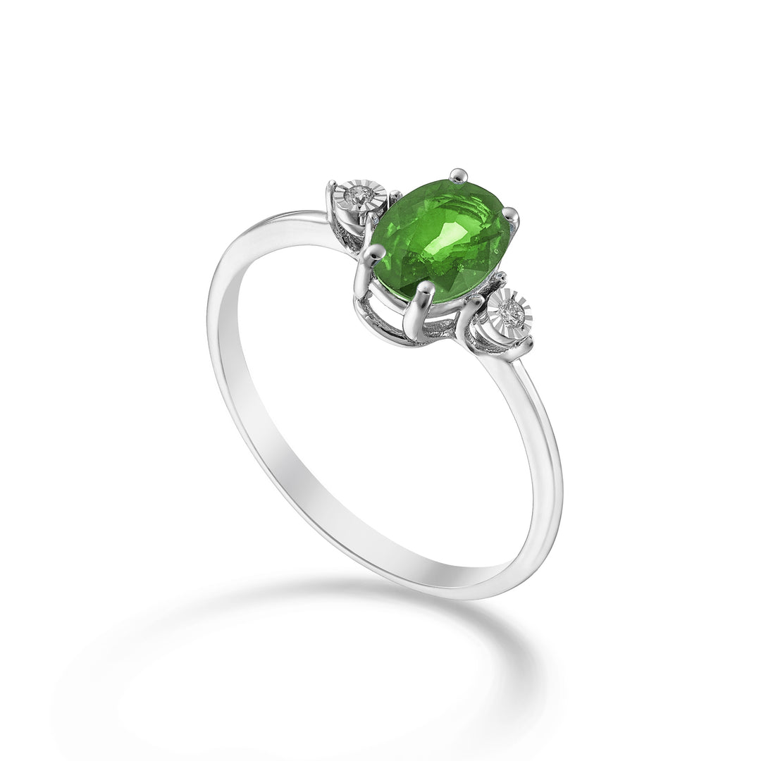 Nihama an 18k emerald n. 7x5 oval and side diamonds NA5213O4SMN070