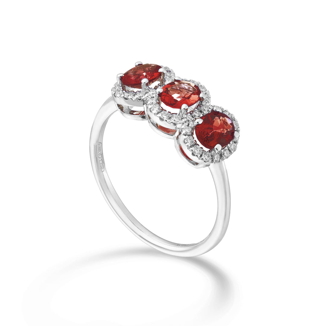 Nihama an 18k ruby ​​trilogy nat. oval 5x4 ct. 1.20 diam. ct.0.21 NA5194O4RUN54