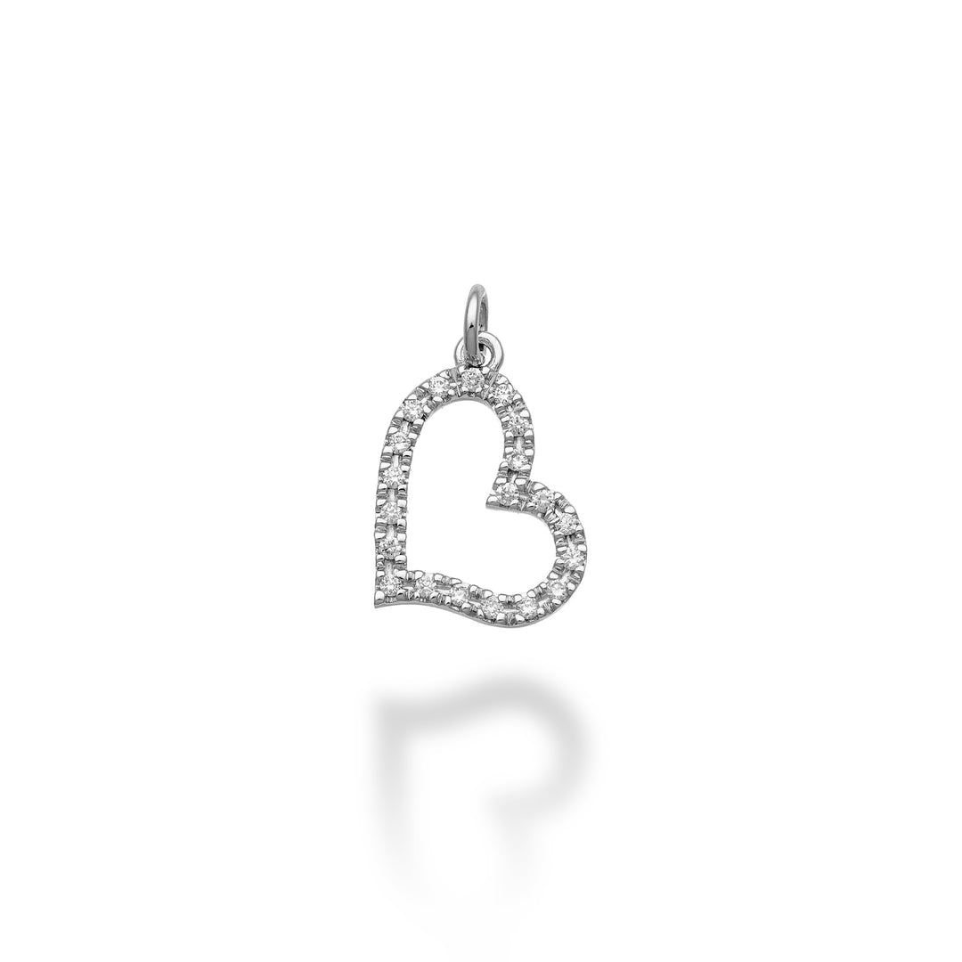 World Diamond Group large heart pendant 18k ct.0.11 g vs white gold GPEN212DIO4