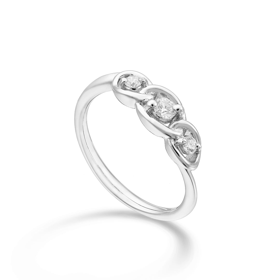 World Diamond Group scalar trilogy ring with orbit settings 0.20ct in 18k white gold GA5198O4BR020