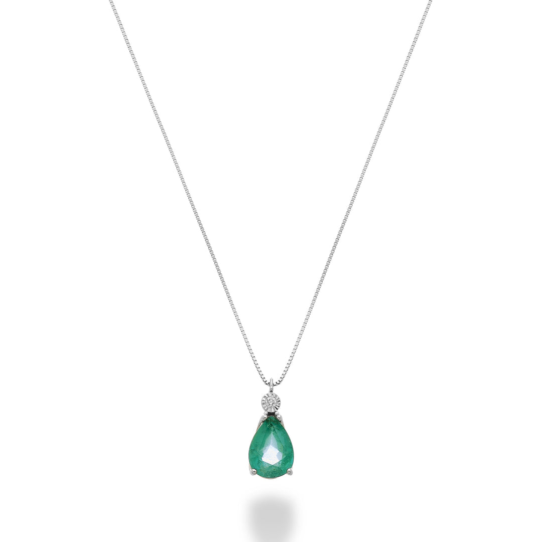 Mikiko cl 9k emerald n. 7x5 drop with diamond MD5194R4SMN065