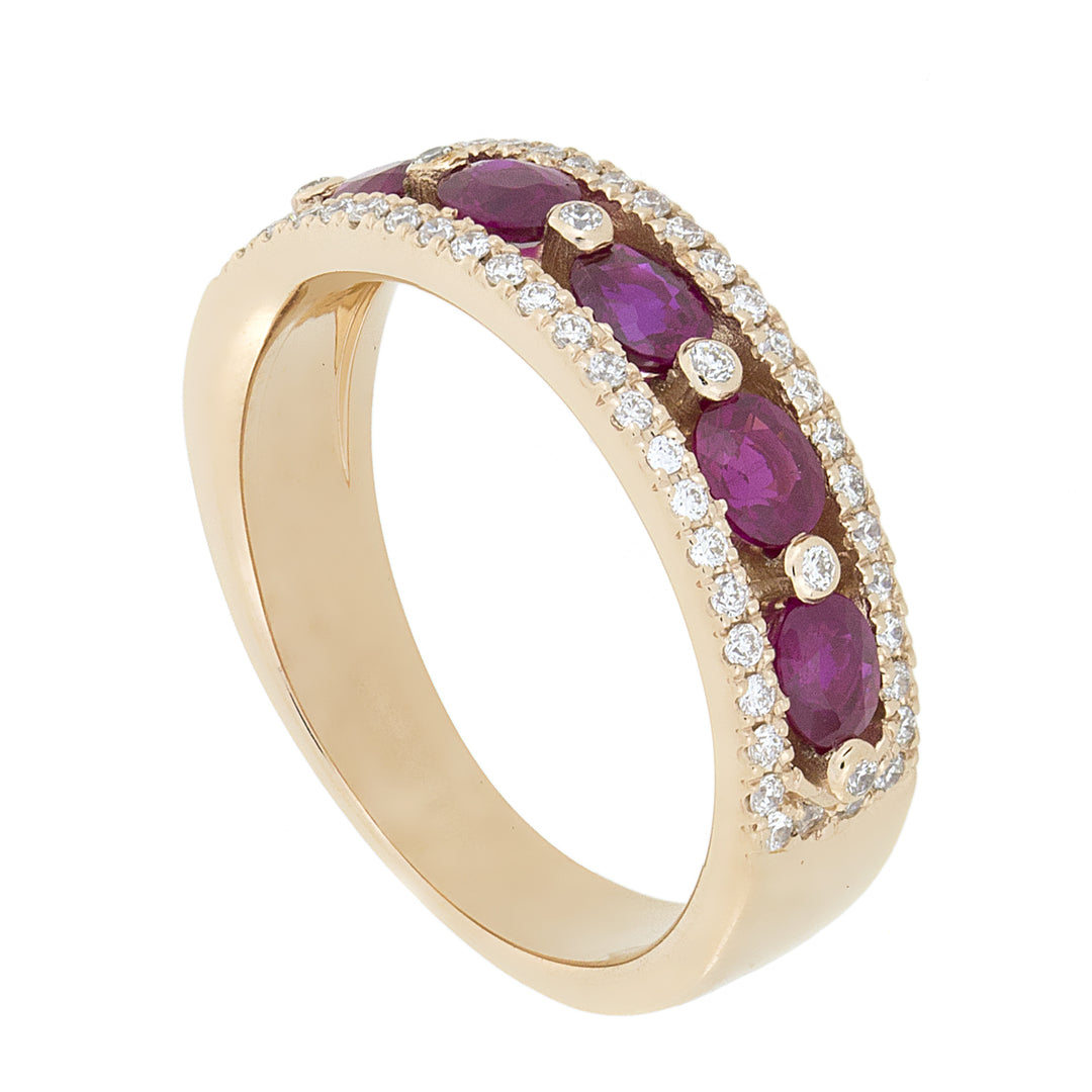 Bague demi-ronde Golay avec rubis ovales AFMG006WDIRUR-17348110080