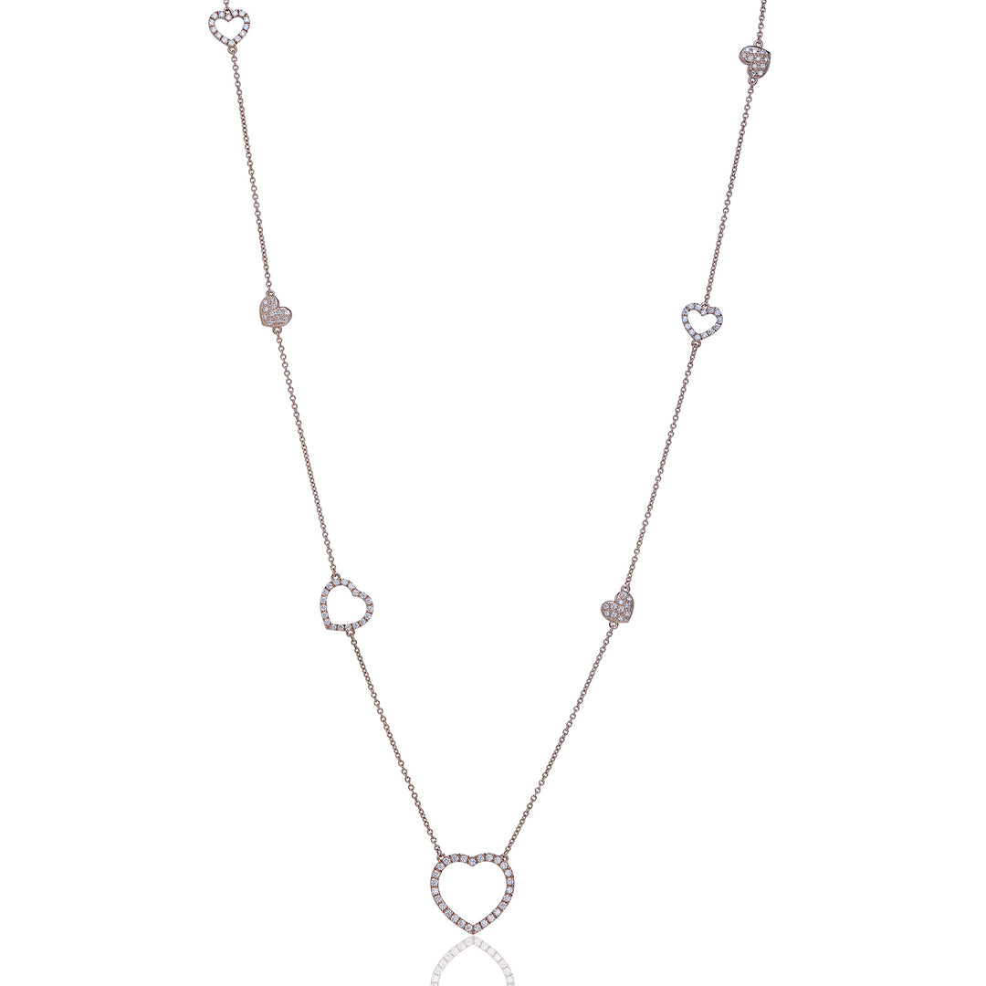 Golay lange Halskette „Love Me“ mit abwechselnden Herzen GFCU007DI-23312110049