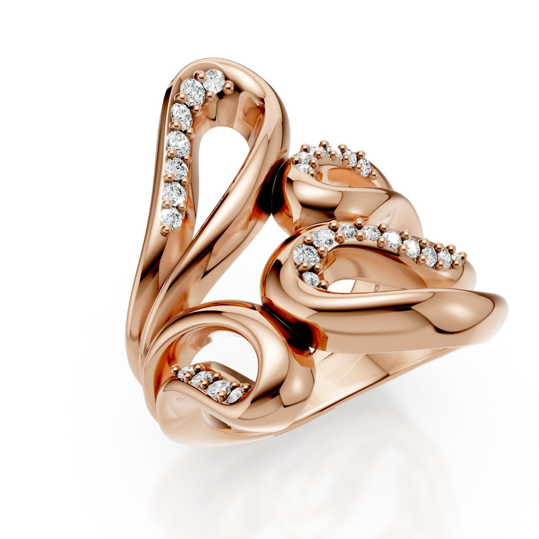 Golay anello design con diamanti in oro rosa AD620DR-25024110235