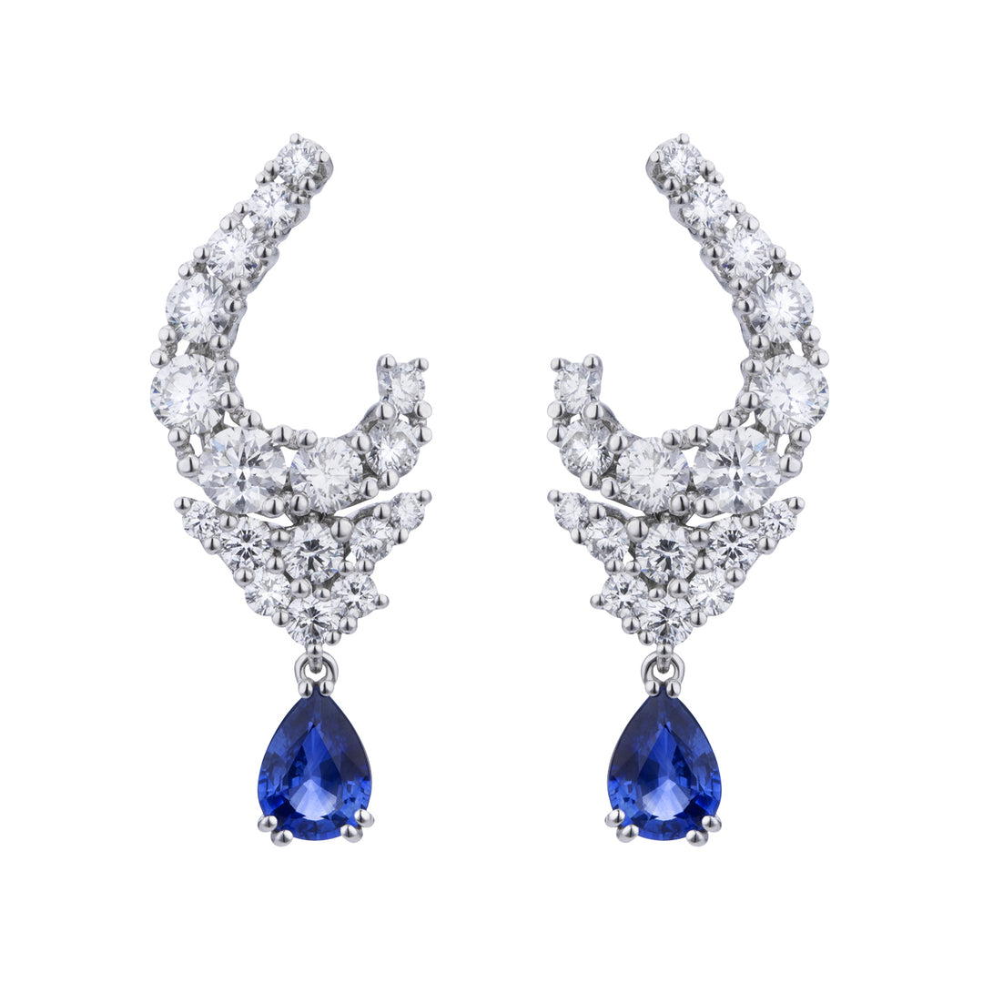 Golay grace earrings with sapphire drop pendant 7x5 OBTRE006DIZB-20357110018