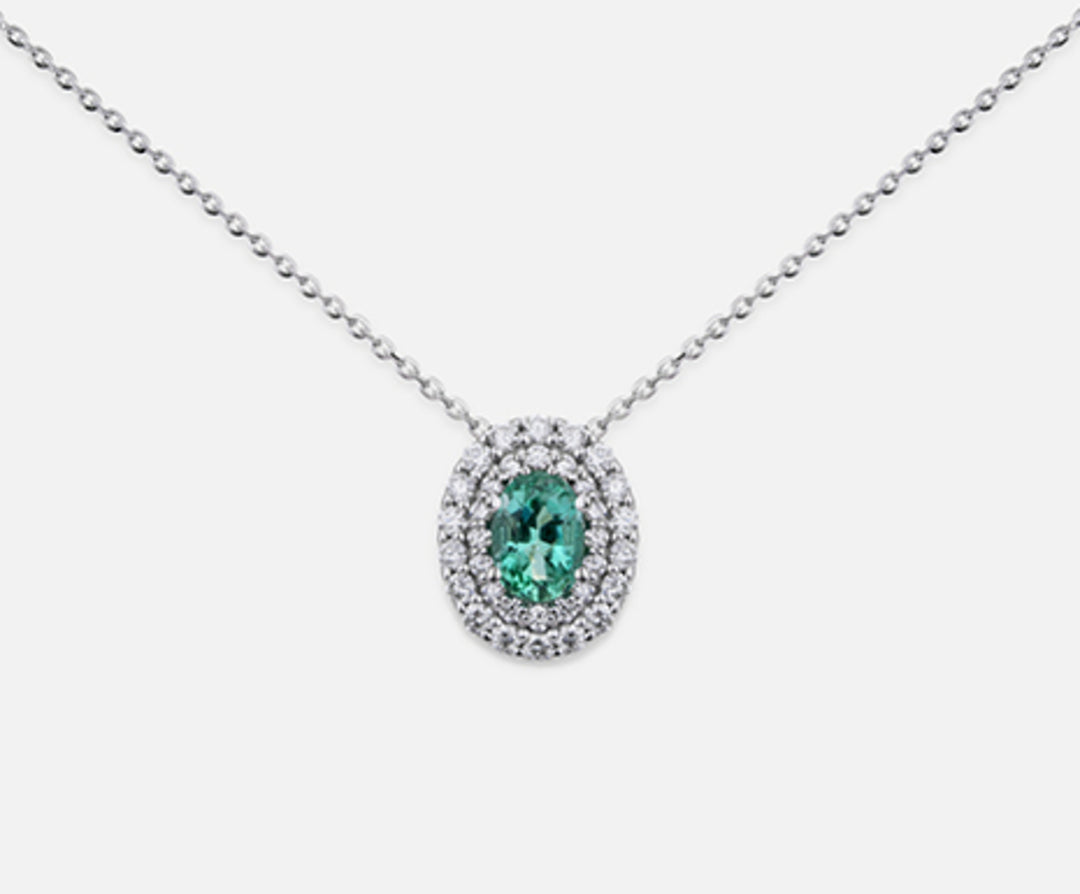 Nihama cl 18k Smaragd n. Oval 6x4 ct.0,38 Durchmesser ct.0,33 ND5061O4SMN038