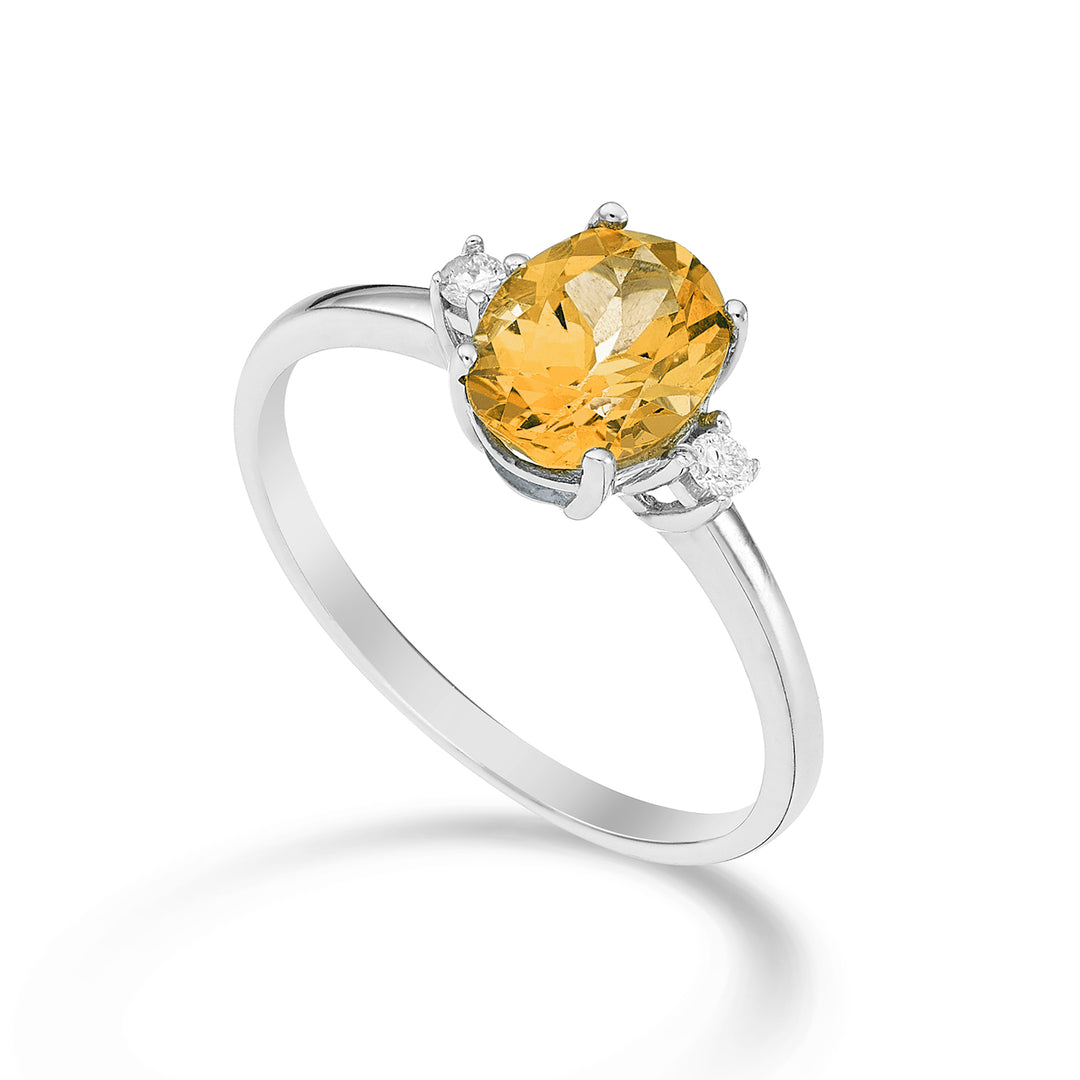 Nihama, ein ovaler Citrin aus 18 Karat, 8 x 6 ct., 1,10 Durchm. 0,05 ct NA5074O4CITR