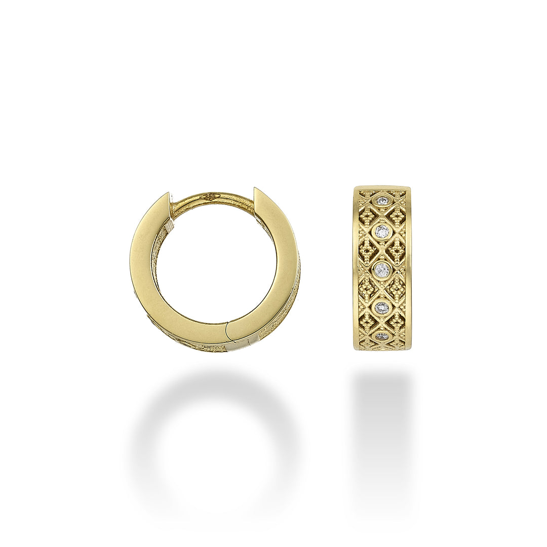 Nihama or 18k tondi texture diam. ct.0,05 oro giallo diam. est. 12mm NO5064O1BR005