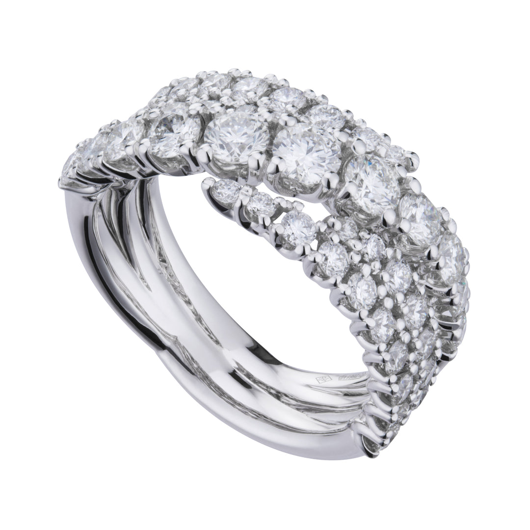 Mehrreihiger Grace-Ring von Golay mit Diamanten ABTRE2304DI-21348110099