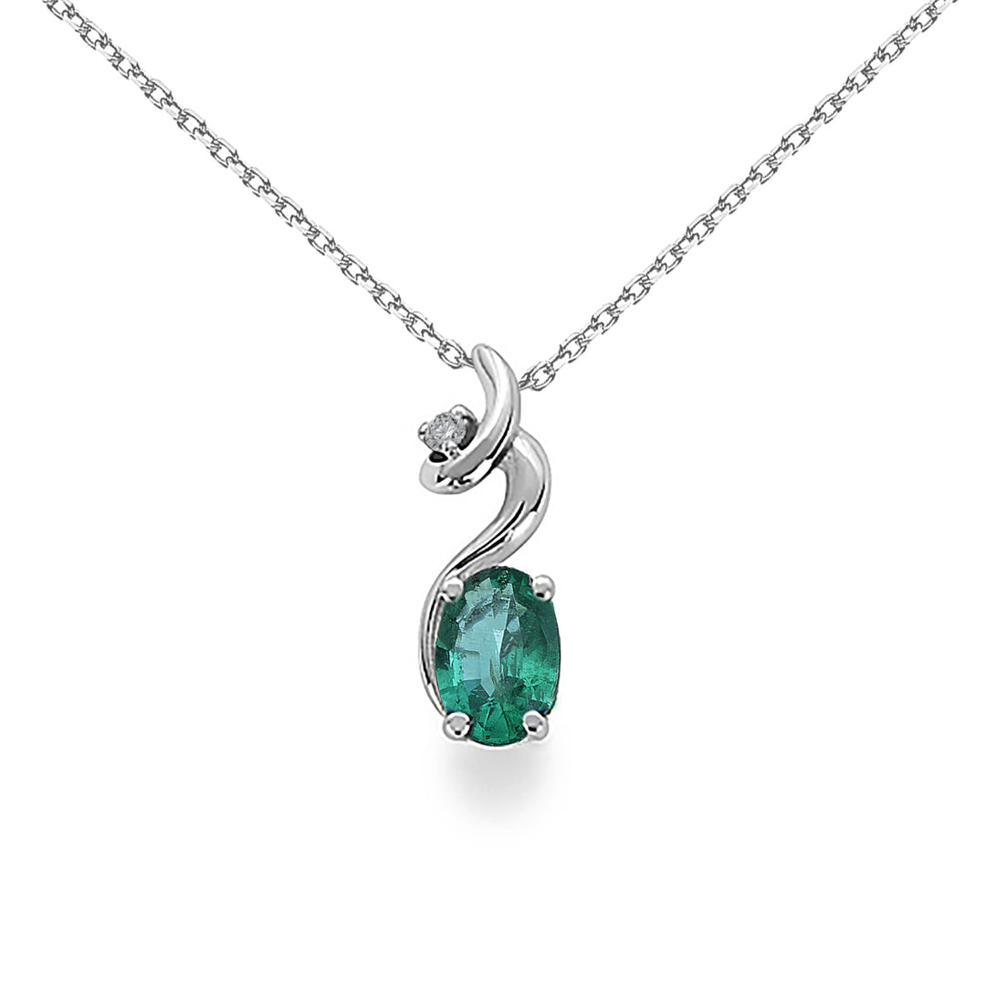 Nihama cl 18k Smaragd n. oval 6x4 ct.0,50 Durchm. ct.0,01 ND5024O4SMN050