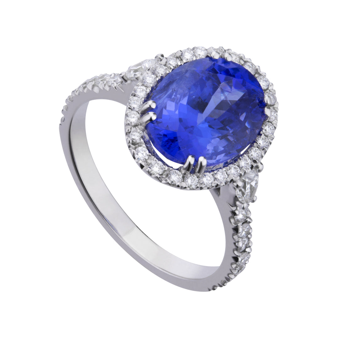 Golay ovaler Diamant- und Tansanitring 9x12 ACLC065DITZ3-21145110067