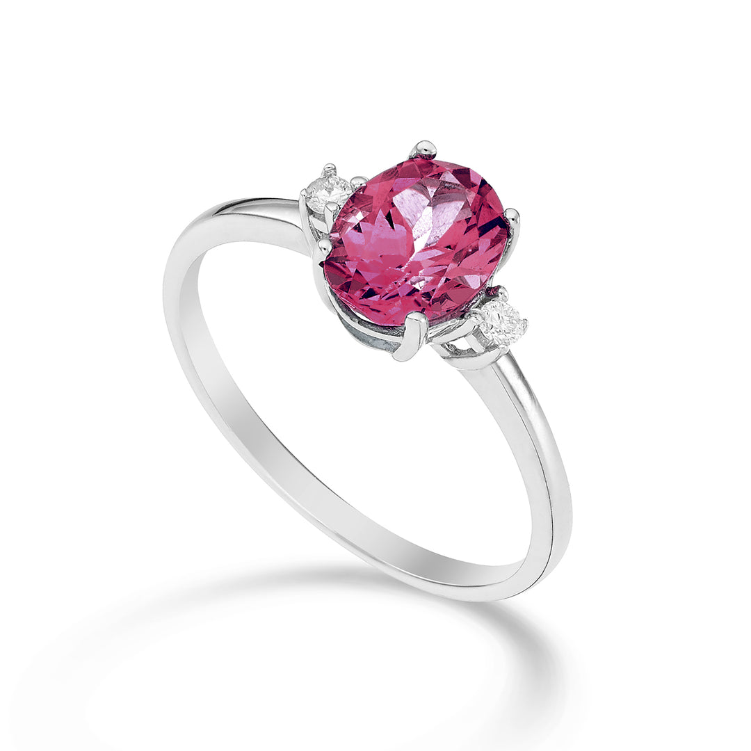 Nihama, ein ovaler rosa Topas aus 18 Karat, 8 x 6 ct., 1,40 Durchm. 0,05 ct NA5074O4TPPK