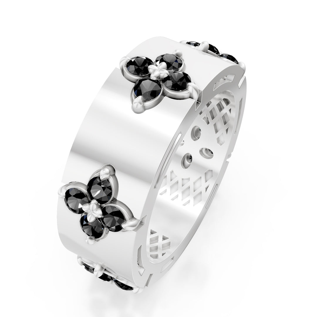 Bague bande satin Golay d.noir satin AFFI01BKSB