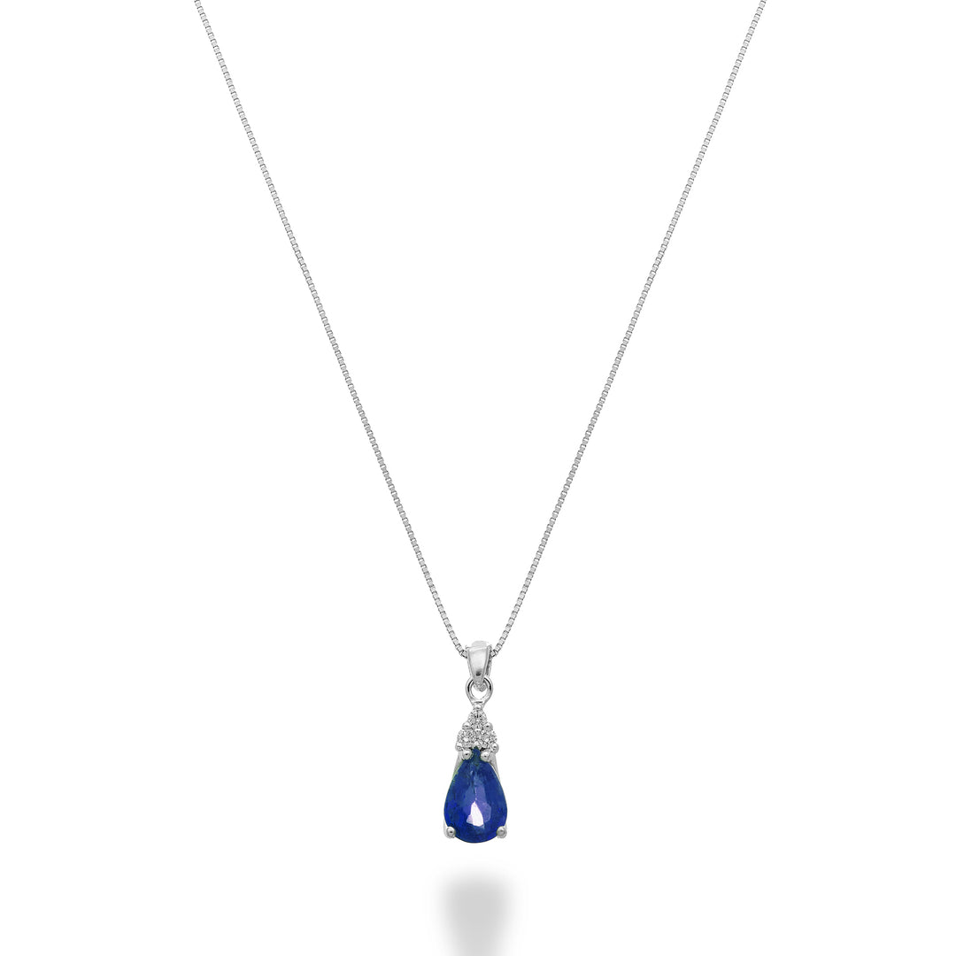 Mikiko cl 18k goutte de saphir 6x4 avec trois diamants MD5192O4ZFD