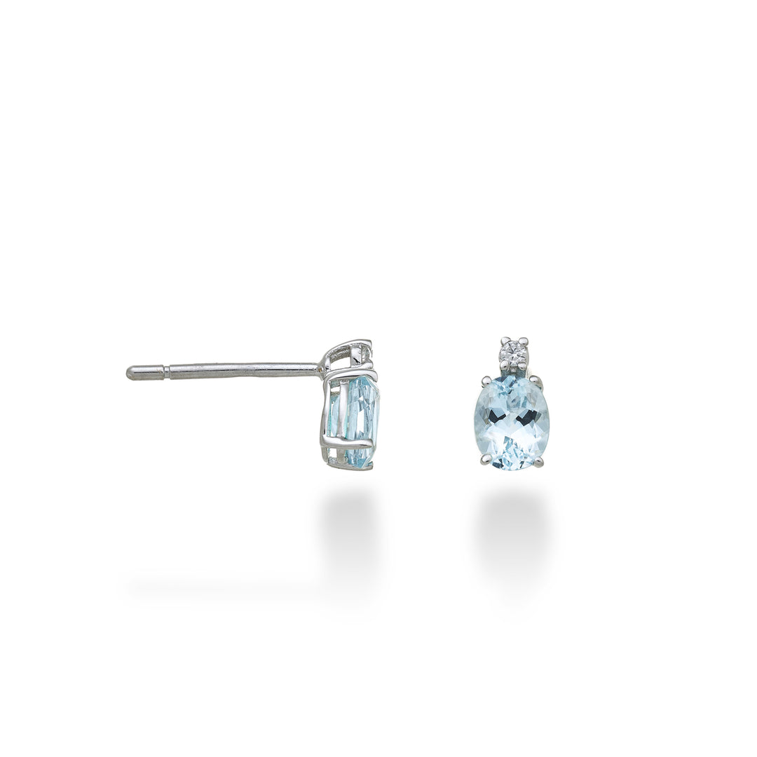 Mikiko ou aigue-marine ovale 9k 5x4 ct.0,60 diam. 0,02 ctMO5163R4AM