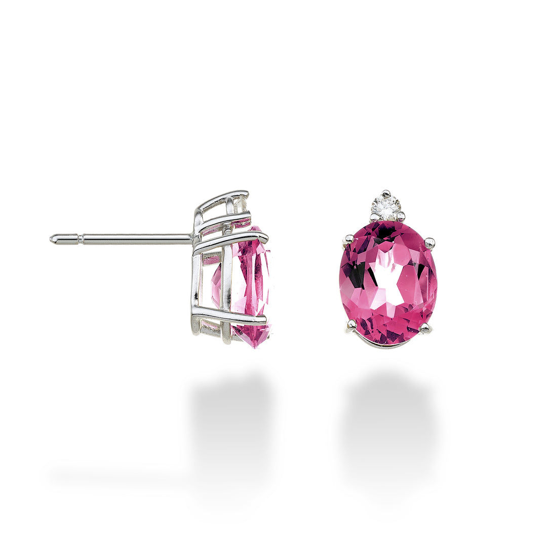 Mikiko or 18k oval pink topaz 7x9 ct.4,20 diam. ct.0,08 MO5080O4TPPK