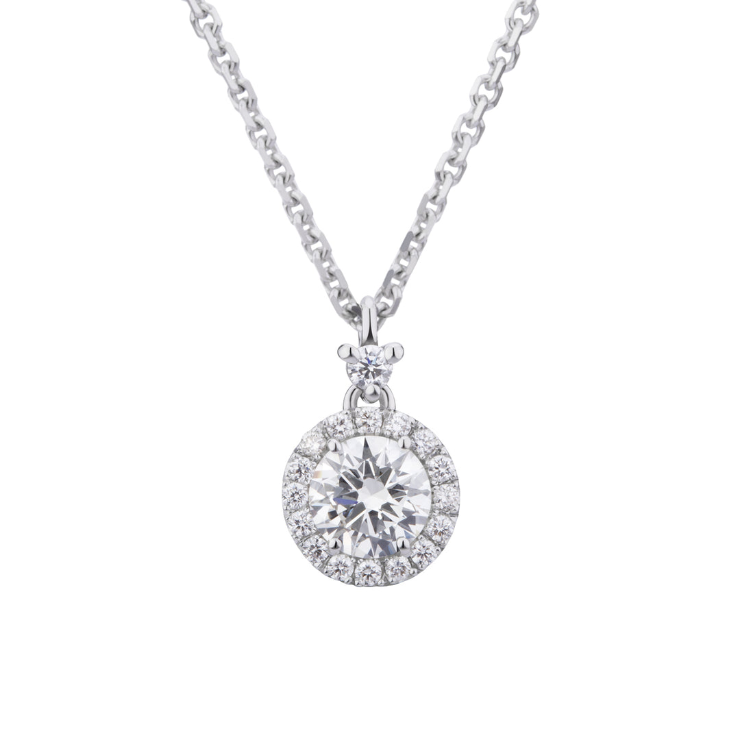 Collier World Diamond Group avec diamant central 0,10 ct et contour PCT008DI10PT-25167110098
