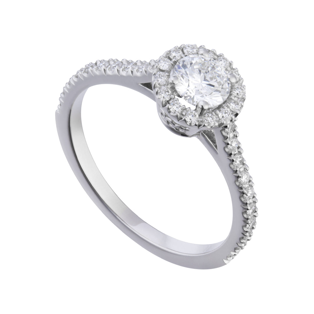 Golay anello solitario con contorno cen 0,25 in platino ACT008DI25PT-25169110146