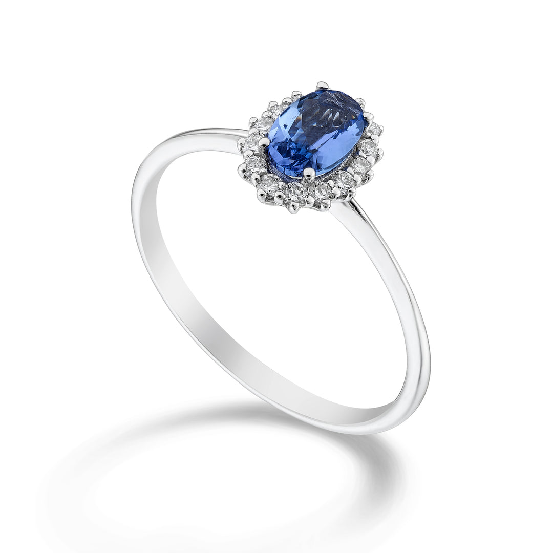 Mikiko und 9k Tansanit n. oval 6x4 ct.0,38 Durchm. 0,13 ct MA5141R4TZN