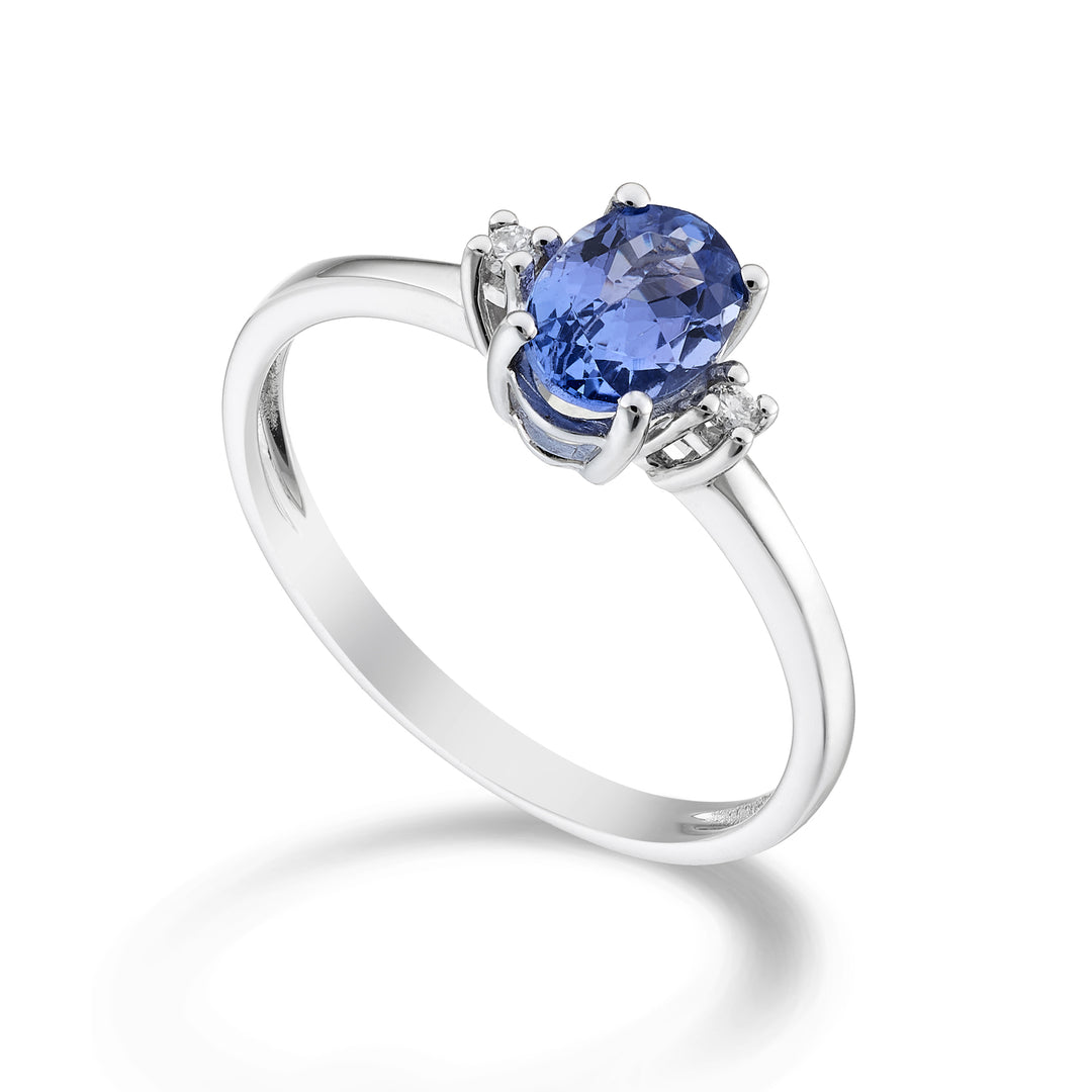 Nihama und 9k Tansanit n. oval 7x5 ct.0,60 Durchm. 0,03 ct NA5073R4TZN