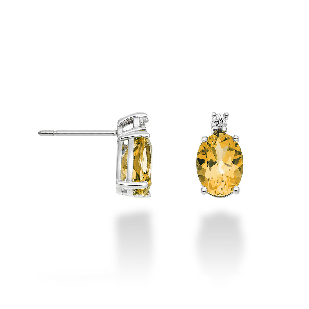 Mikiko ou citrine ovale 18 carats 8x6 ct.2,20 diam. 0,05 ctMO5025O4CITR