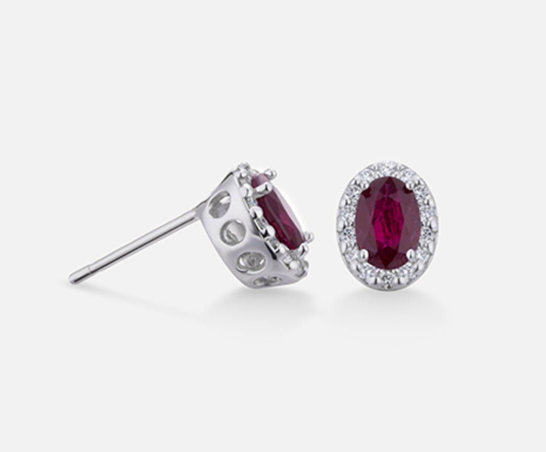 Nihama or 18k rubino ovale 6x4 ct.0,80 dia ct.0,18 NO5038O4RBC