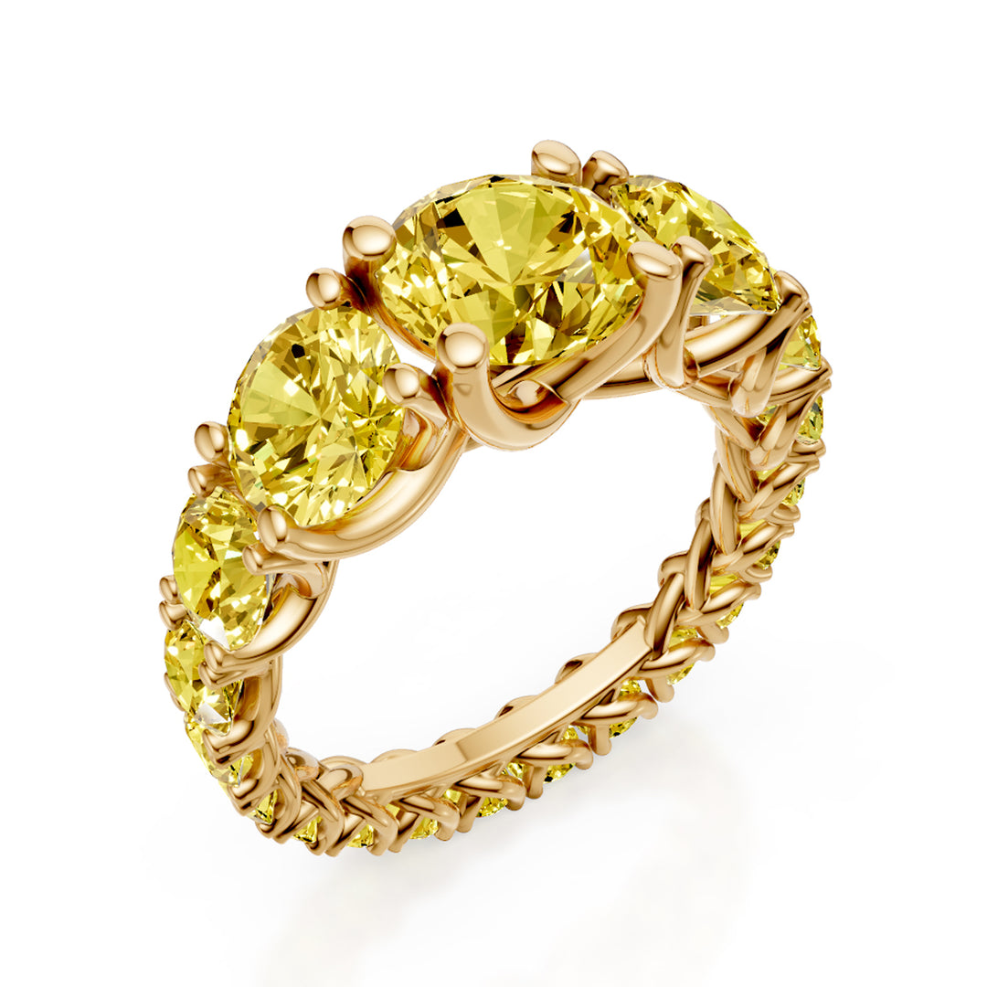 Golay scalar grace gyrodito ring with yellow sapphires ABIC1498GZG