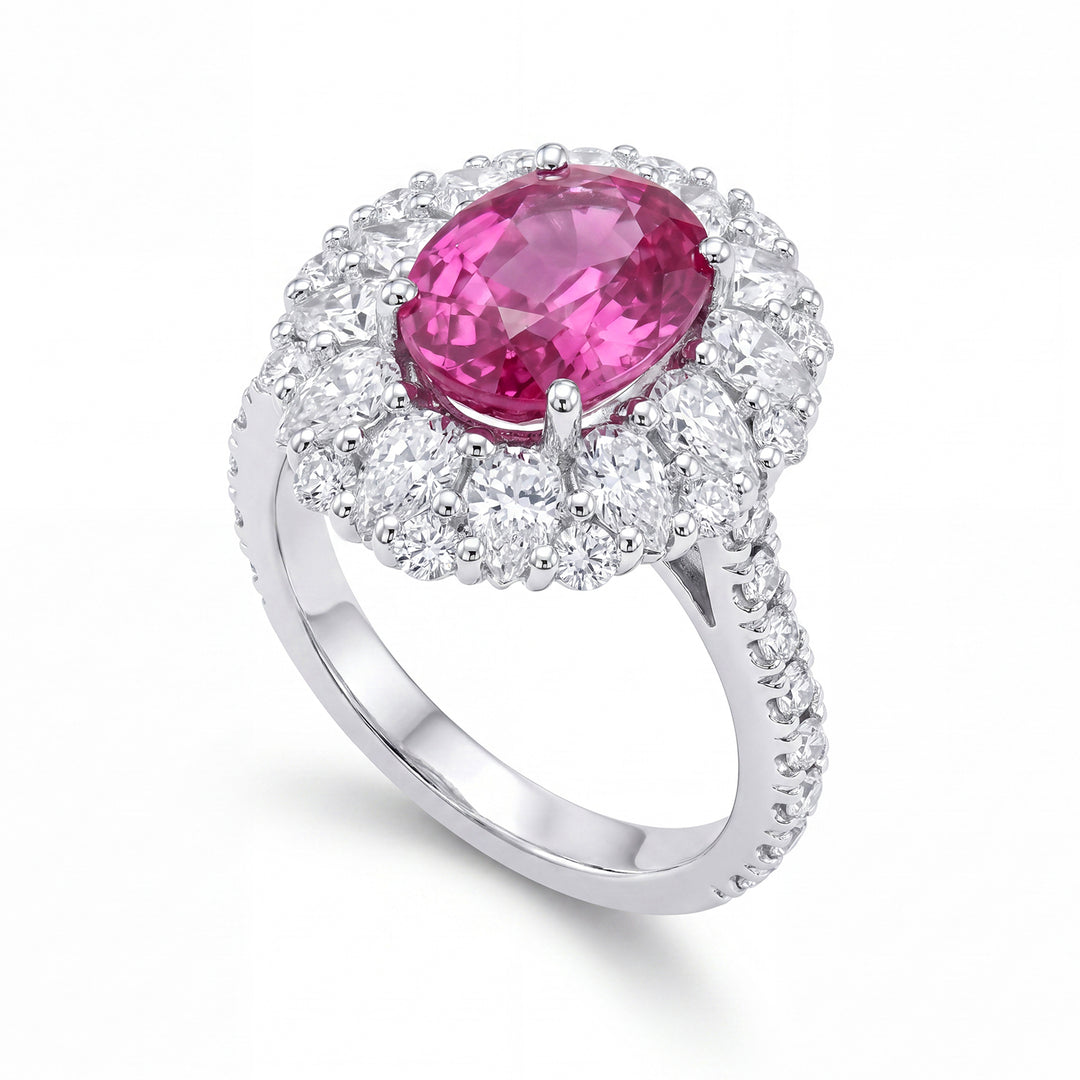 Golay pink oval zaff ring cont. drops+round stem inc ACLCG428DIZP-24068110064