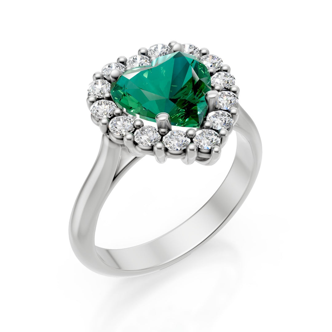 Bague coeur émeraude Golay 8x8 contour diamant ACLC728DSM88-25181110068