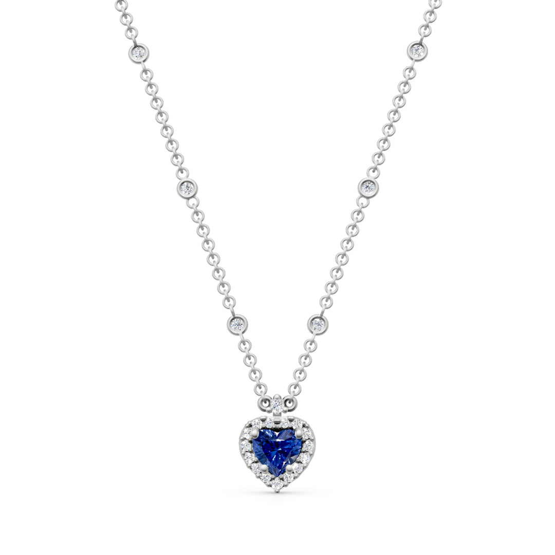Collier pendentif saphir coeur et contour Golay 5x5 GCLC528DZB55-24269110106