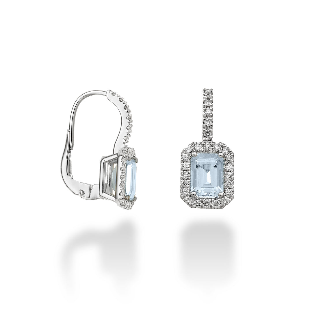 World Diamond Group orecchini acquamarina ott7x5,diamanti e monachella OCL072DIAQ3M-23202110003