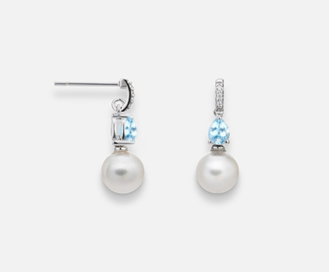 Mikiko oder 18k fw 6,5/7 Aquamrina Tropfen 4x3 ct.0,26 dia ct.0,02 MO1524O4FABI065-AM