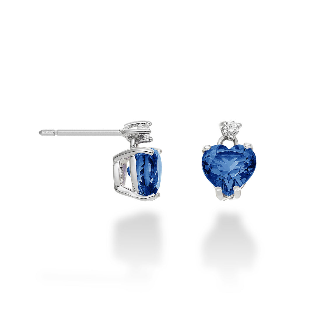 Mikiko oder 18 Karat Londoner Blautopas Herz 6x6 ct.1,70 Durchm. ct.0,04 MOCL198DITPBL66O4