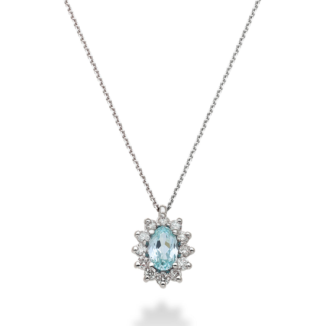 Tourmaline paraiba ovale Mikiko cl 18k 6x4 ct.0,70 diam. ct.0,23 MD5047O4PAR