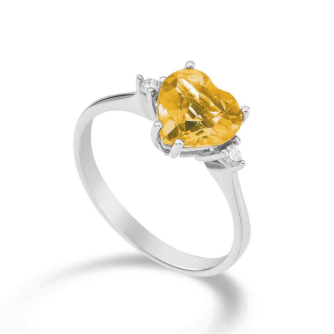 Nihama un coeur citrine 18k 8x8 ct.1,45 diam. 0,05 ctNACL198DICITR88O4