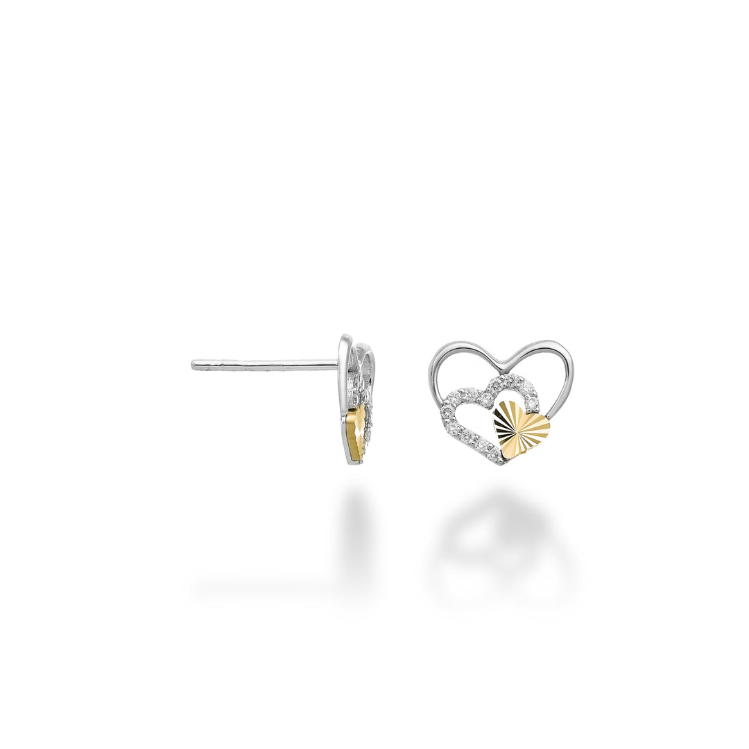 Mikiko or 9k fantasia con cuori e diamantini in oro bianco, con elemento cuore in oro giallo MO5180R7BR012