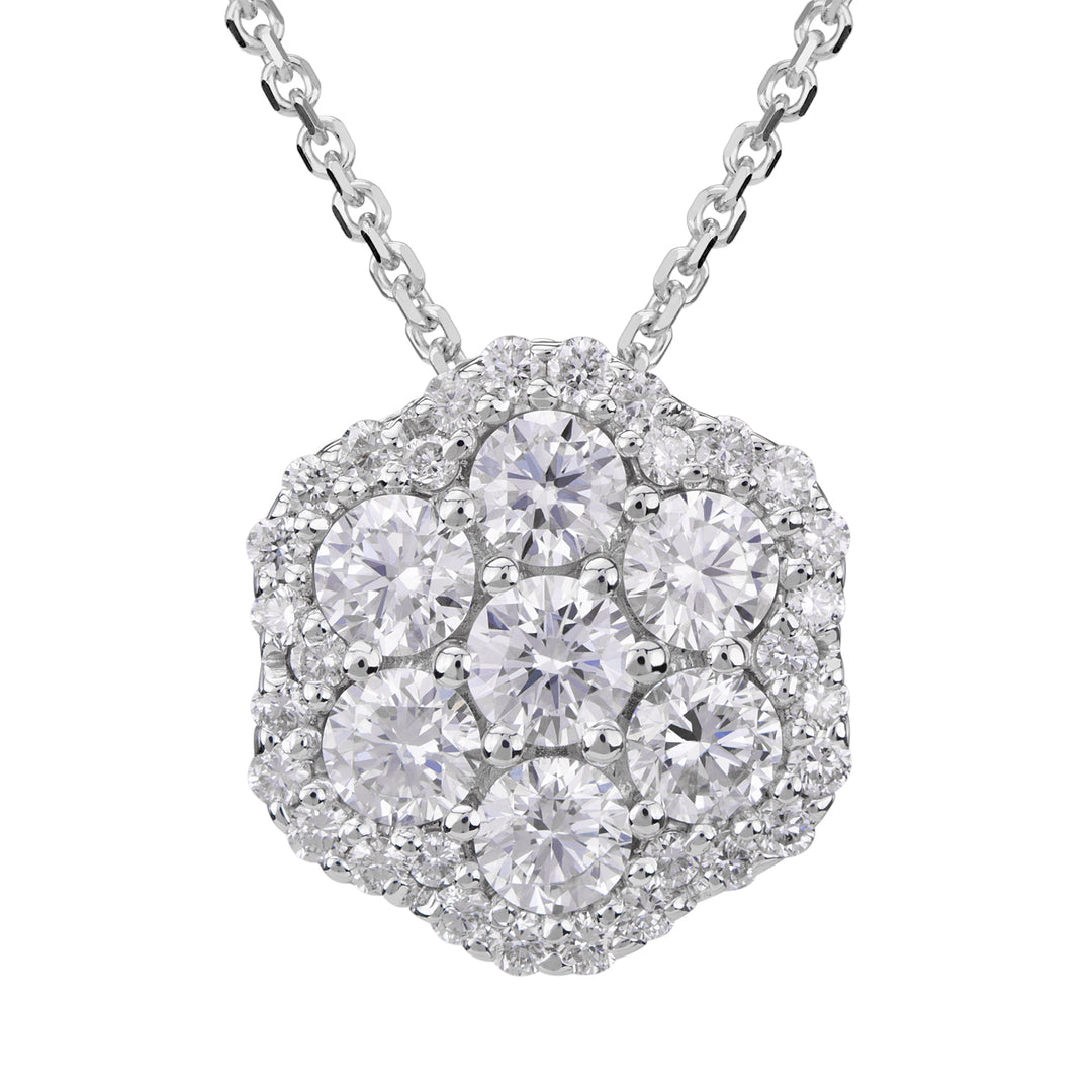 Collier Golay avec fleurs, diamants et contour PPV007TDI-21188110012