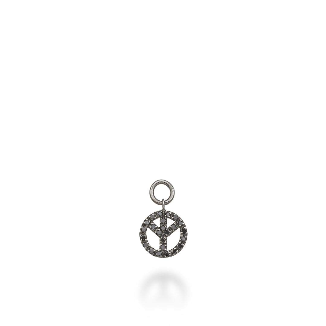 World Diamond Group charm simbolo pace 18k ct.0,16 black rodio nero GCH6017BKO6